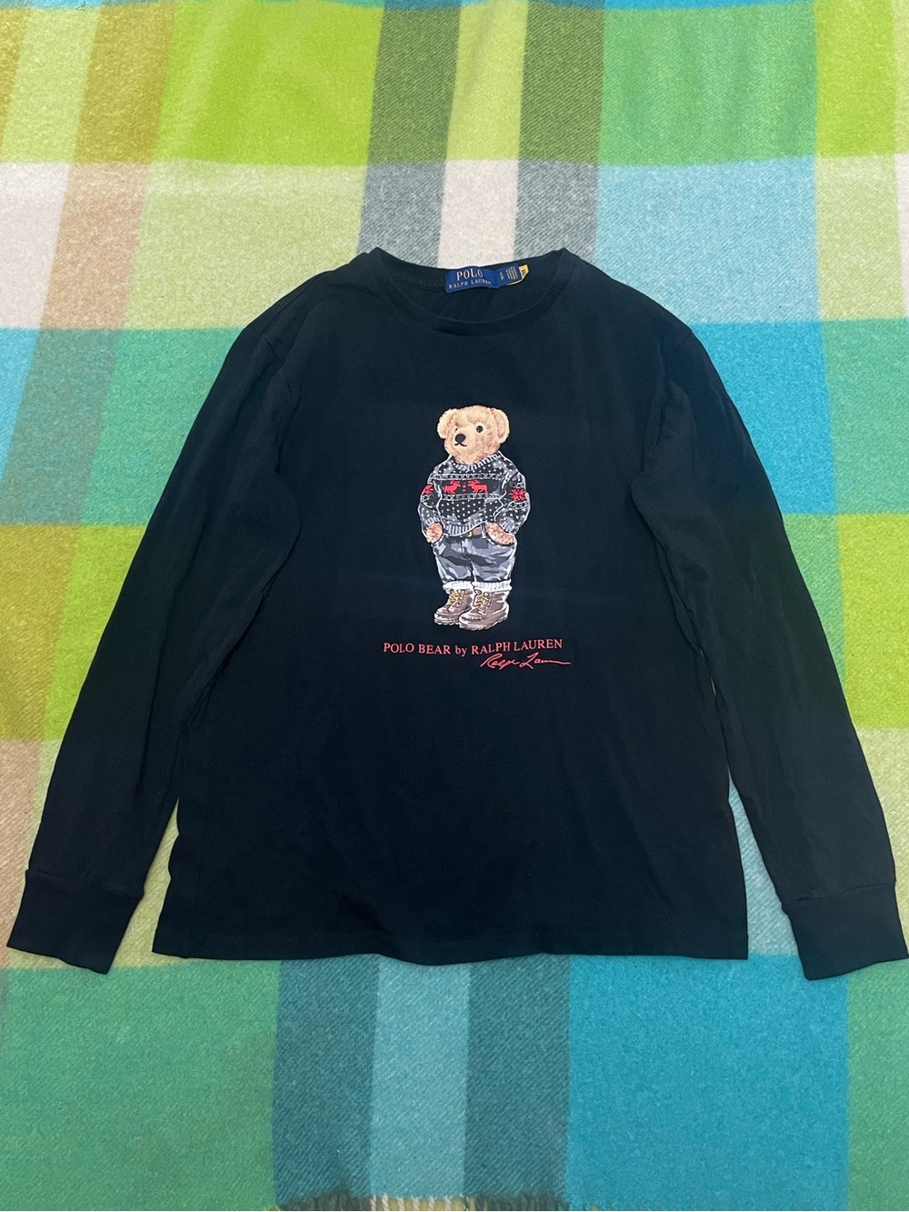 Ralph Lauren Polo Bear Black Long Sleeve Shirt